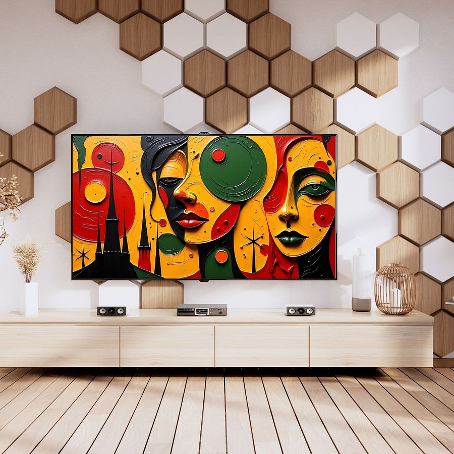 Church Folk TV Frame Art/Wallpaper Juneteenth Picture Abstract Black Woman Wall Art | Digital Download | Textured Afrocentric Printable Poster for Modern Home Decor for Black History Art product image (7)