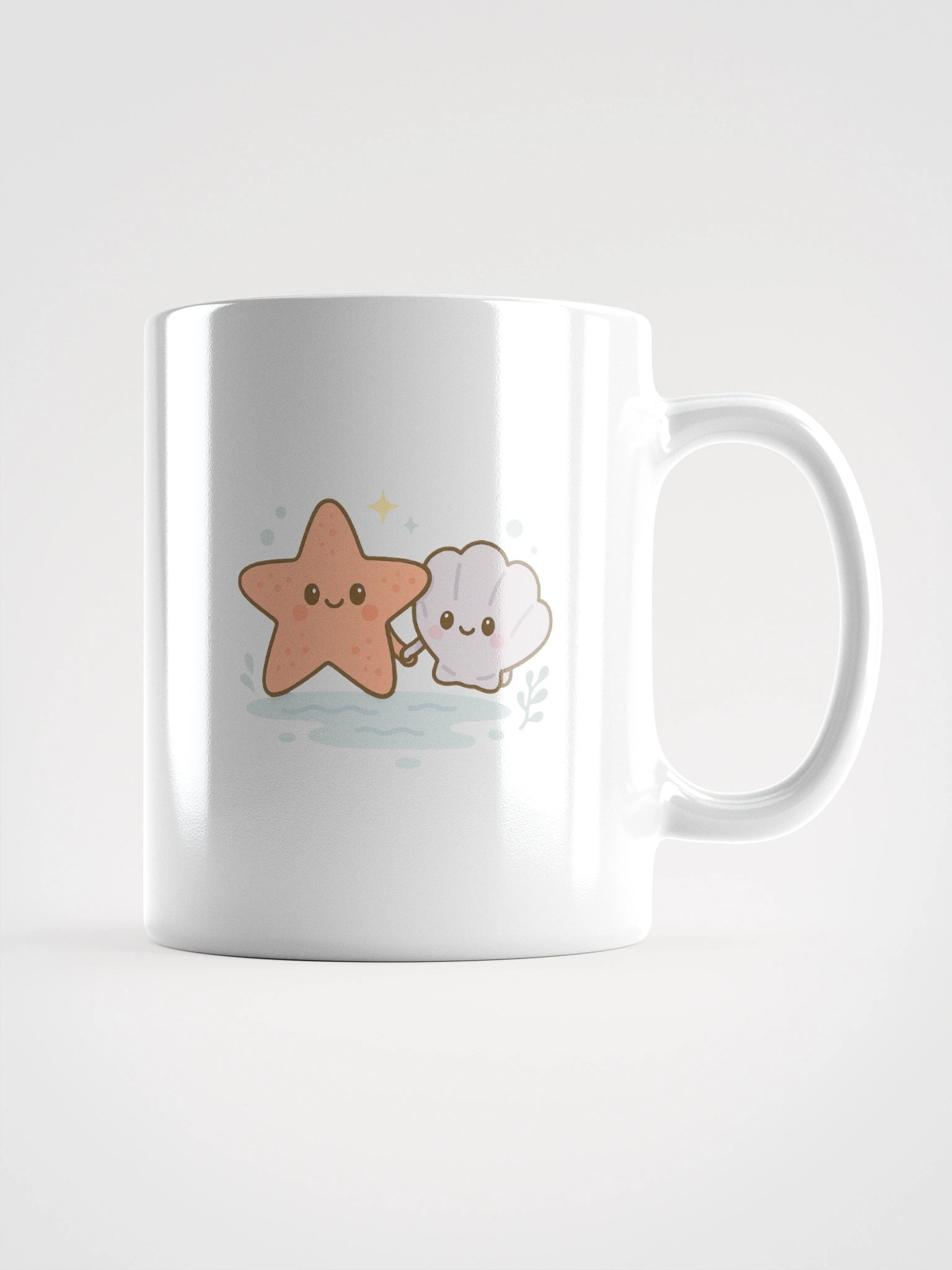 Starfish & Seashell White Glossy Mug product image (1)