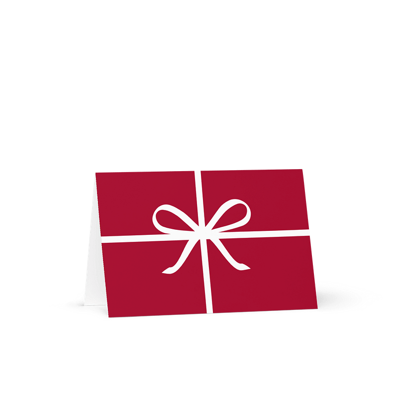 Holiday Gift Ribbon Bow Greeting Card