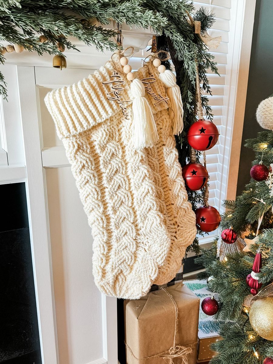 Cozy Cottage Cable Stocking Crochet Pattern product image (8)