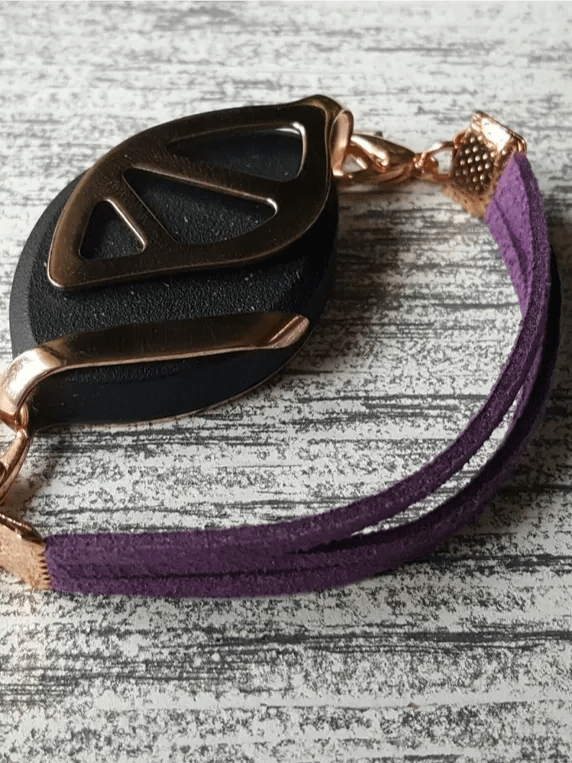 Purple Faux Suede Bracelet | Handmade Accessory for Bellabeat Leaf Urban & Ivy product image (2)