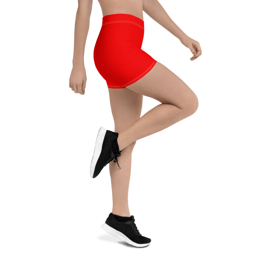 Plain Color Red Bike Shorts product image (3)