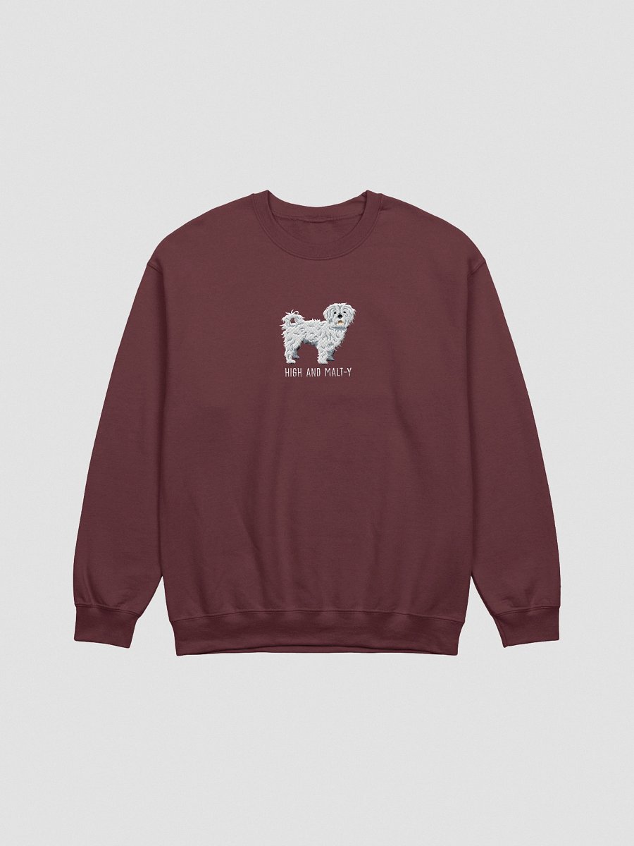 High and Malt-y Sweatshirt (Embroidered) of a Maltese product image (4)