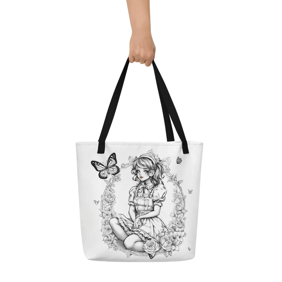 Monochrome Maid Floral Tote Bag product image (8)