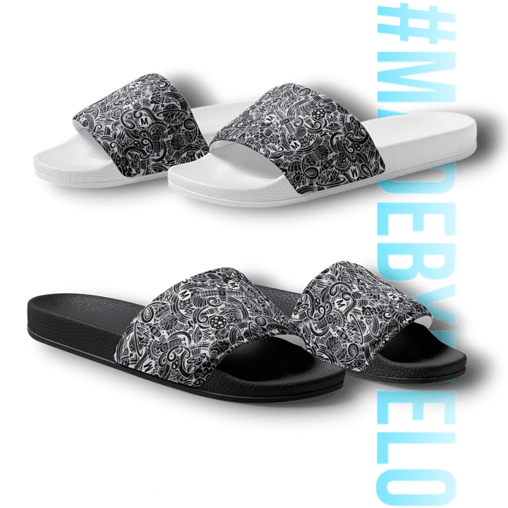 Dark Space Scribble - Men's Slides | #MadeByMELO product image (1)