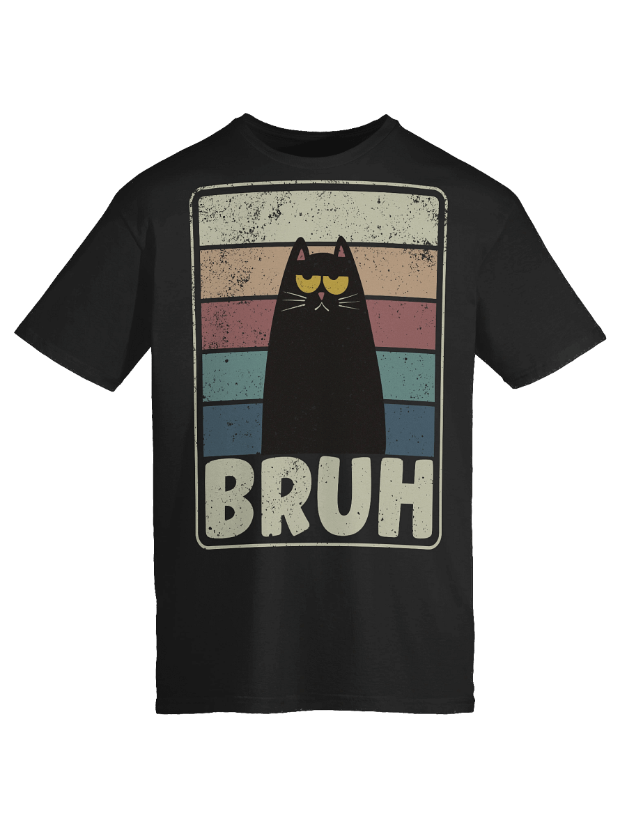 BRUH Cat Cartoon Retro T-Shirt product image (52)