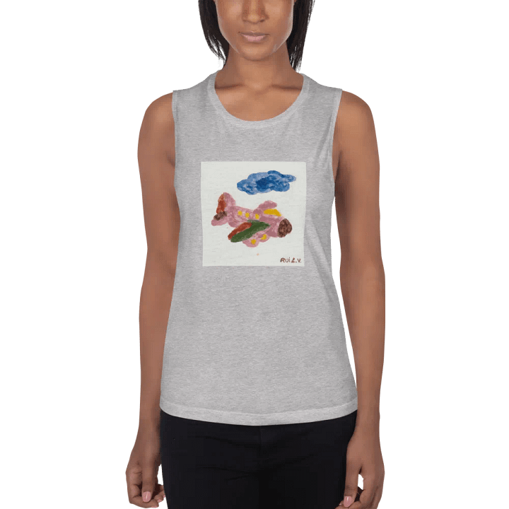 Kid Airplane (Bella+Canvas Women's Flowy Muscle Tank) product image (13)