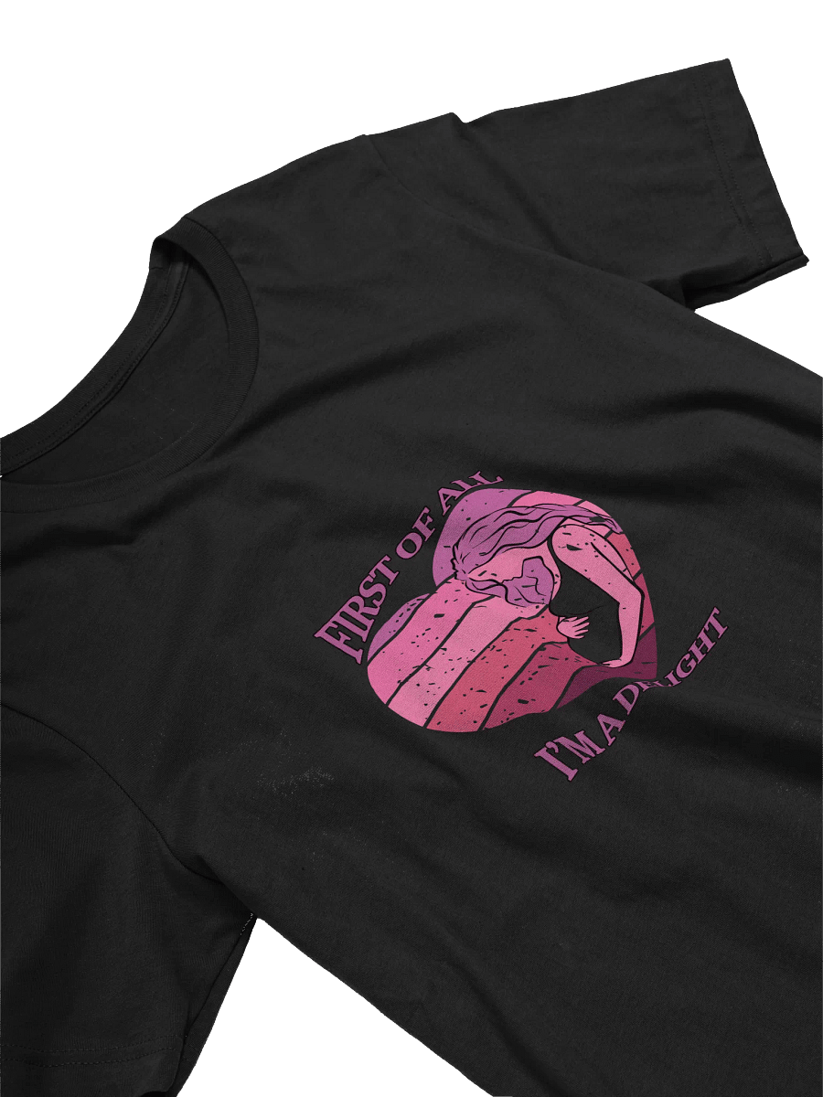 First Of All I am A Delight, Synergy Pink Sunset Maternity Tee, Pregnancy Announcement Shirt, Delightful Unisex T-Shirt, Heavy Cotton Top, Pink Sunset Tee product image (23)