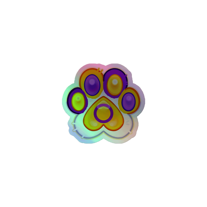 Intersex Pride Paw Print Holographic Kiss Cut Sticker product image (1)