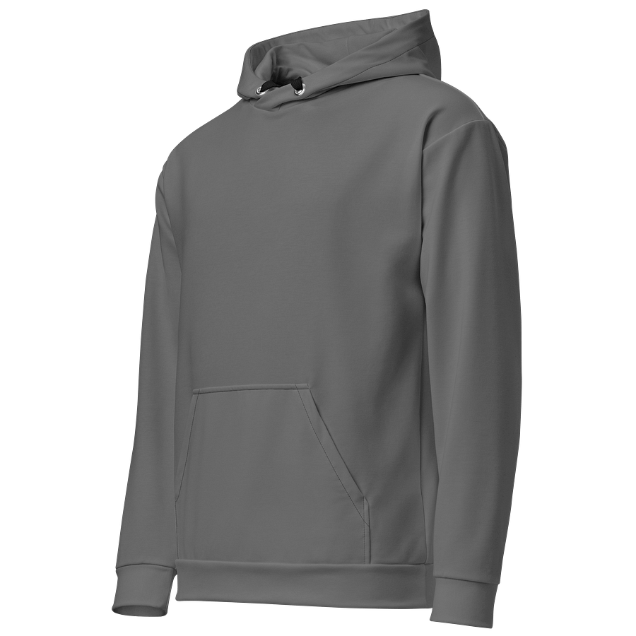 Thunderstorm Gray Solid Color Eco Friendly Pullover Unisex Hoodie product image (2)