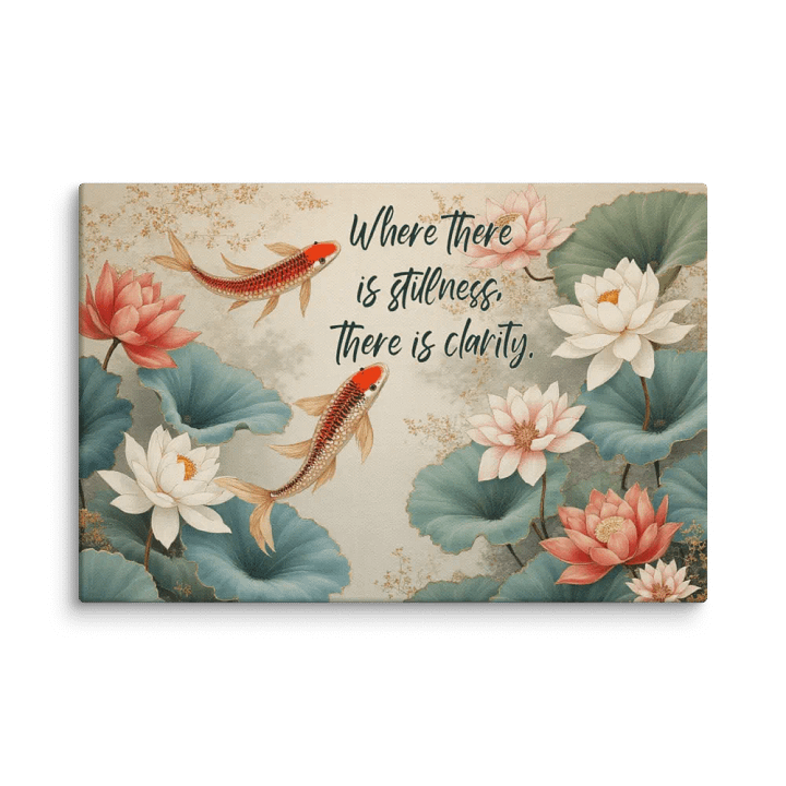 Koi Fish and Lotus Flower Wall Art #597 product image (2)