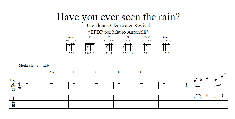 Have you ever seen the rain? - - Partitura + Tabs + Acordes + Pista product image (1)