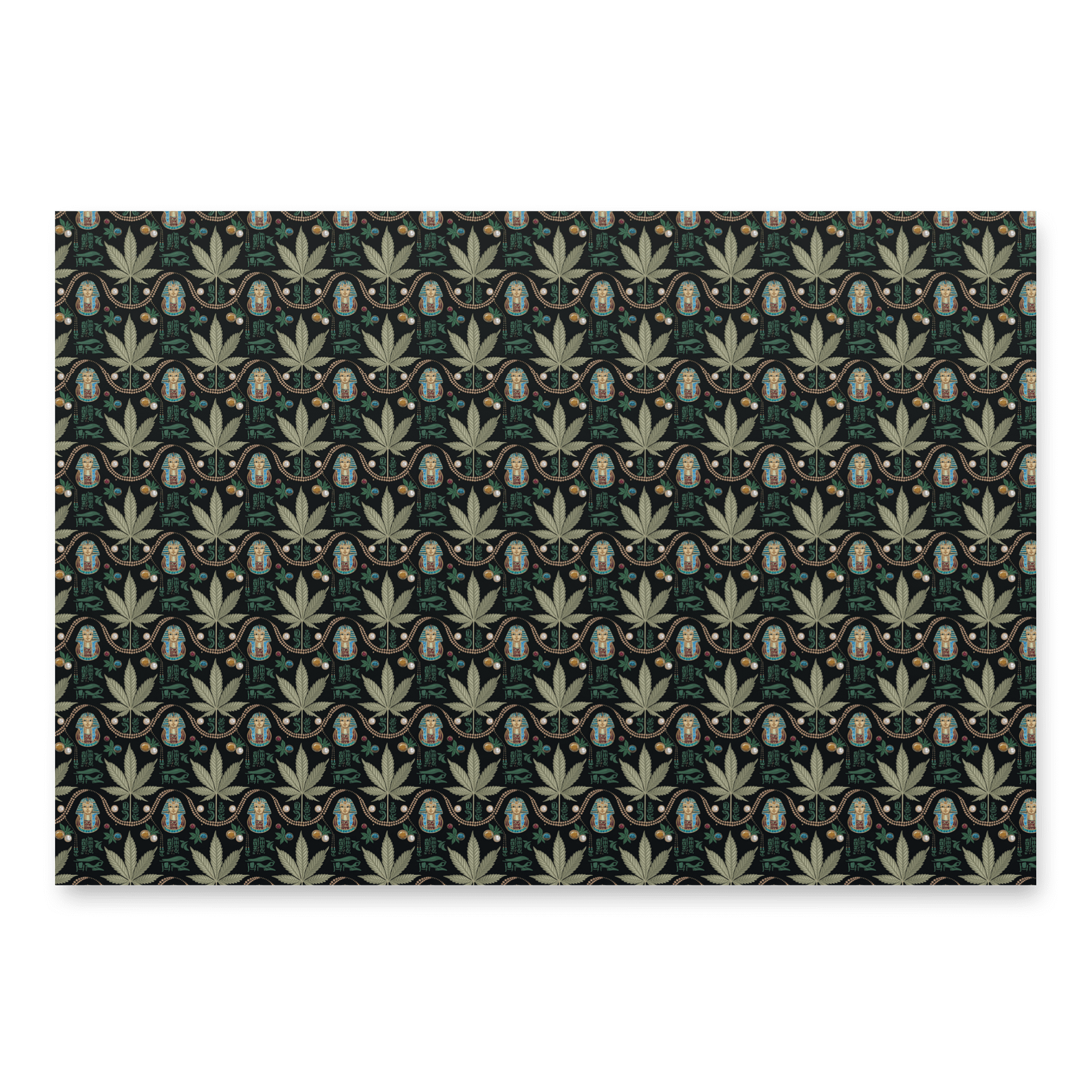 Cannabis Egyptian Luxe Wrapping Paper Set – 3 Sheets | Premium Weed Leaf & Hieroglyph Pattern product image (3)