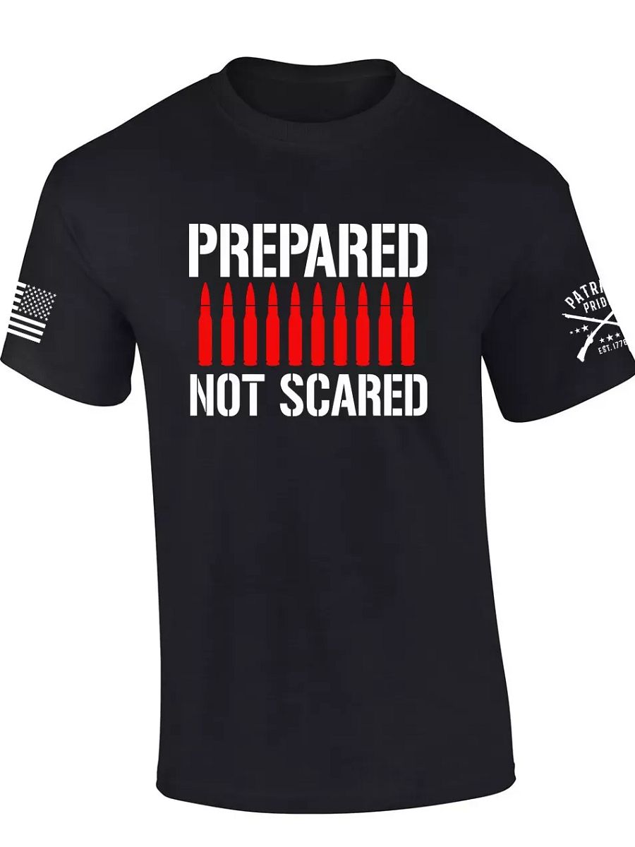 Patriot Pride Mens Patriotic T-shirt Prepared Not Scared Ammo American Flag product image (1)