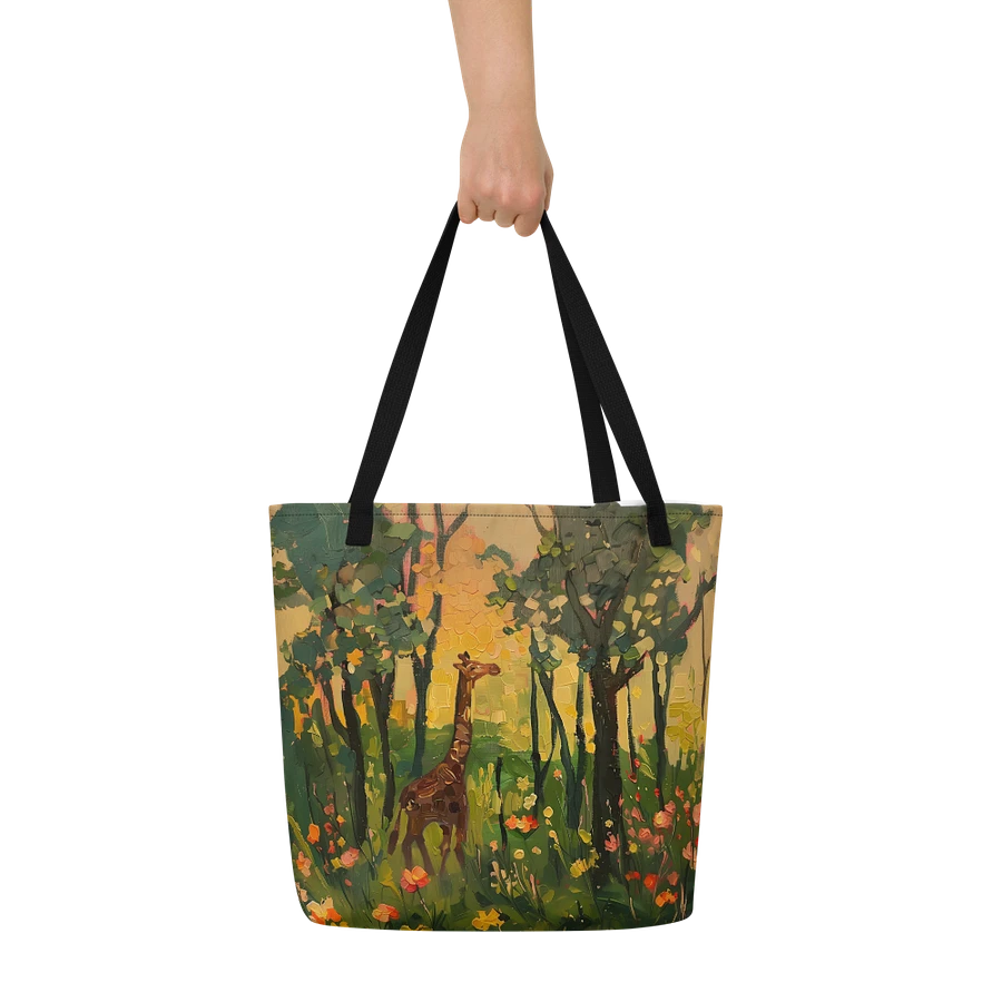 Tote Bag: Giraffe in the Forest Wildlife Painting Design product image (6)
