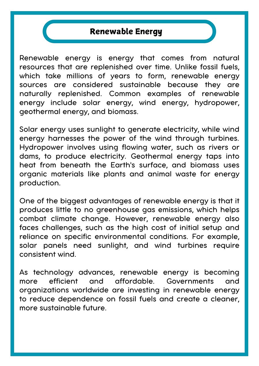 Renewable Energy Reading Passage with Comprehension Questions product image (2)
