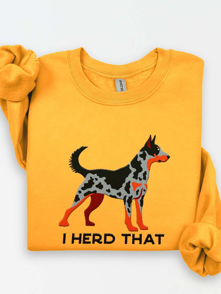 I Herd That Sweatshirt (Embroidered) of a Beauceron(Harlequin, Cropped Ears) product image (1)