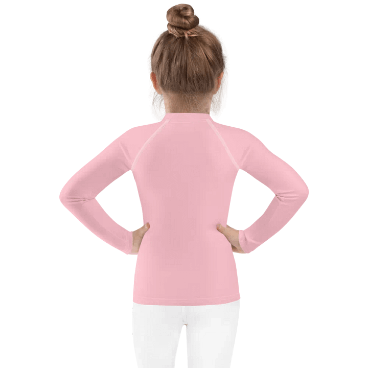 Kids Plain Color Pink Rash Guard product image (2)