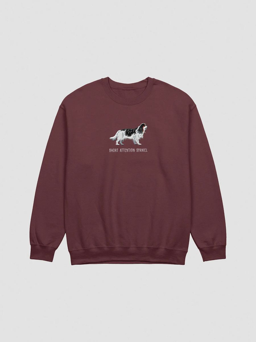 Short Attention Spaniel Sweatshirt (Embroidered) of a King Charles Spaniel(Tricolor) product image (7)