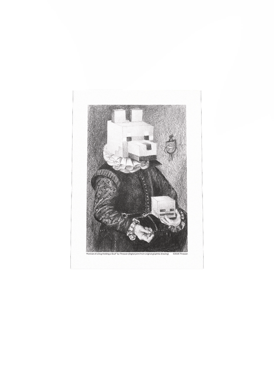 "Portrait of a Dog Holding a Skull" Digital Print product image (4)