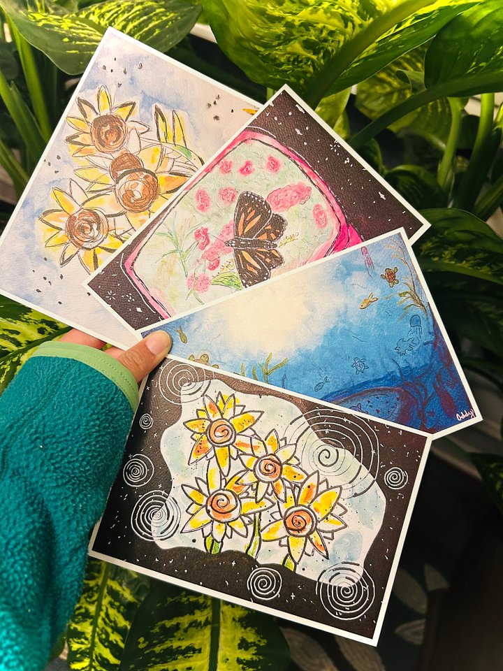 5x7 art prints of Addy’s original watercolor paintings! product image (1)