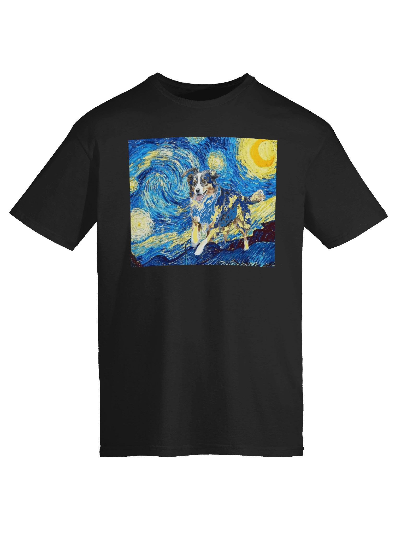 Australian Shepherd Starry Night Camouflage Dog Art T-Shirt product image (33)
