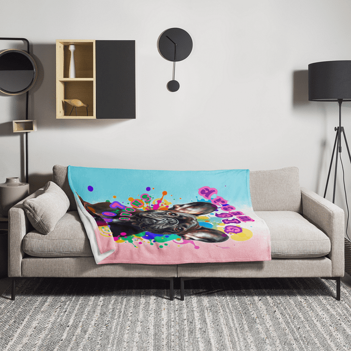 THROW BLANKET - FRENCH BULLDOG - DREAM BIG, SNORE LOUD product image (2)