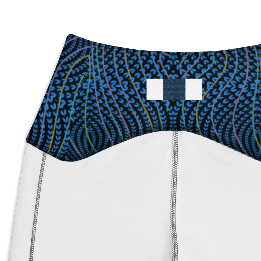Ladies leggings with pockets in  blue and dark teal design. up to 6 XL size. product image (7)