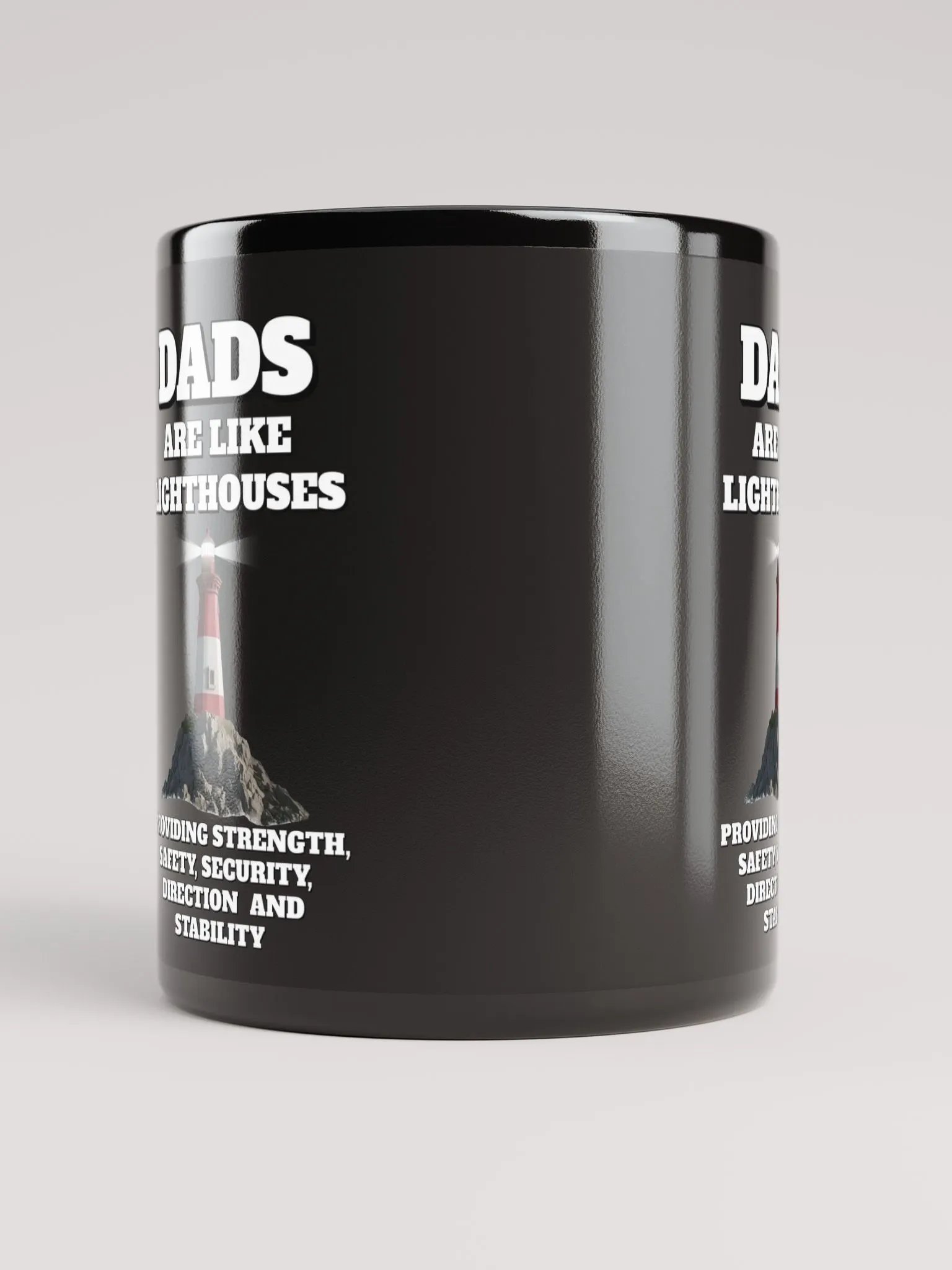 Dads Are Like Lighthouses Inspirational Black Mug product image (10)