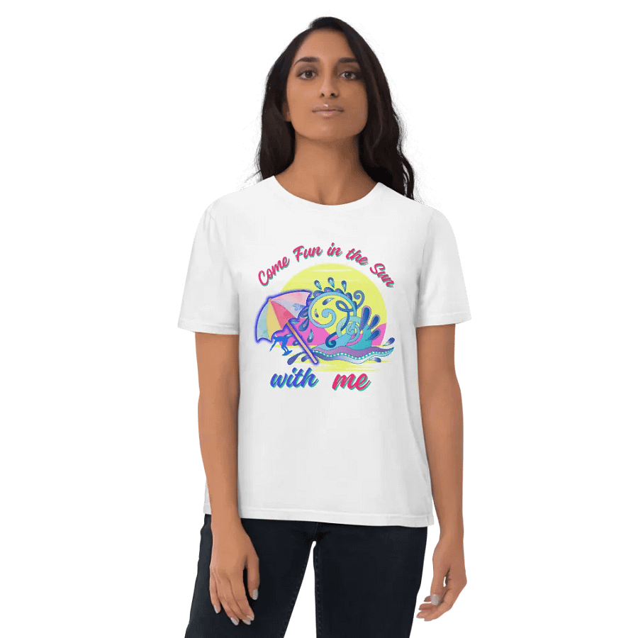 Supersoft  cotton T  shirt with holiday summer  vibes “ Come fun in the sun with me' Ideal holiday gift for men and ladies, dad, mom friendson or daughter product image (11)