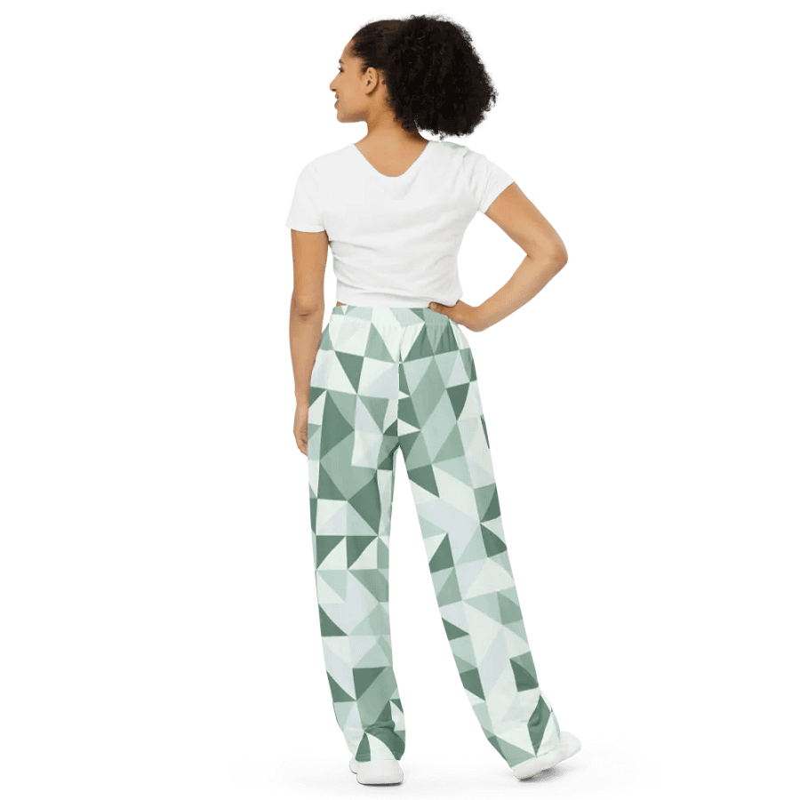 BUIII Dynamic Geometry: Mint Oasis Wide-Leg Pants product image (3)