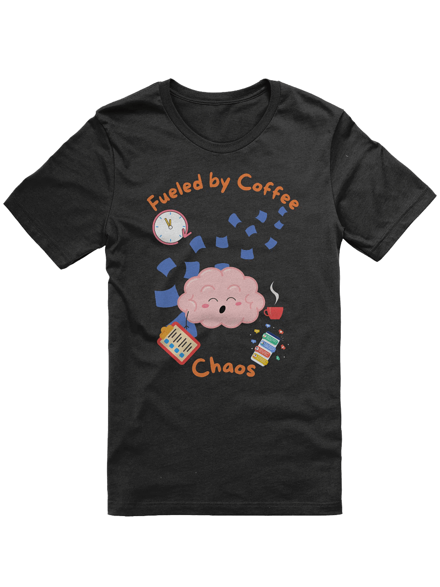 Coffee-Fueled Chaos Brain Cartoon T-Shirt product image (2)