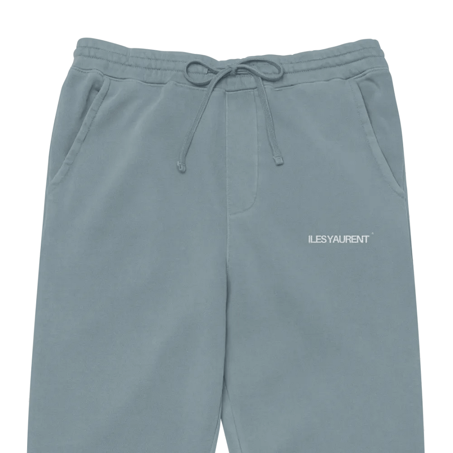 ILES YAURENT © Pantalone azzurro nebbia in cotone con motivo ricamato product image (1)