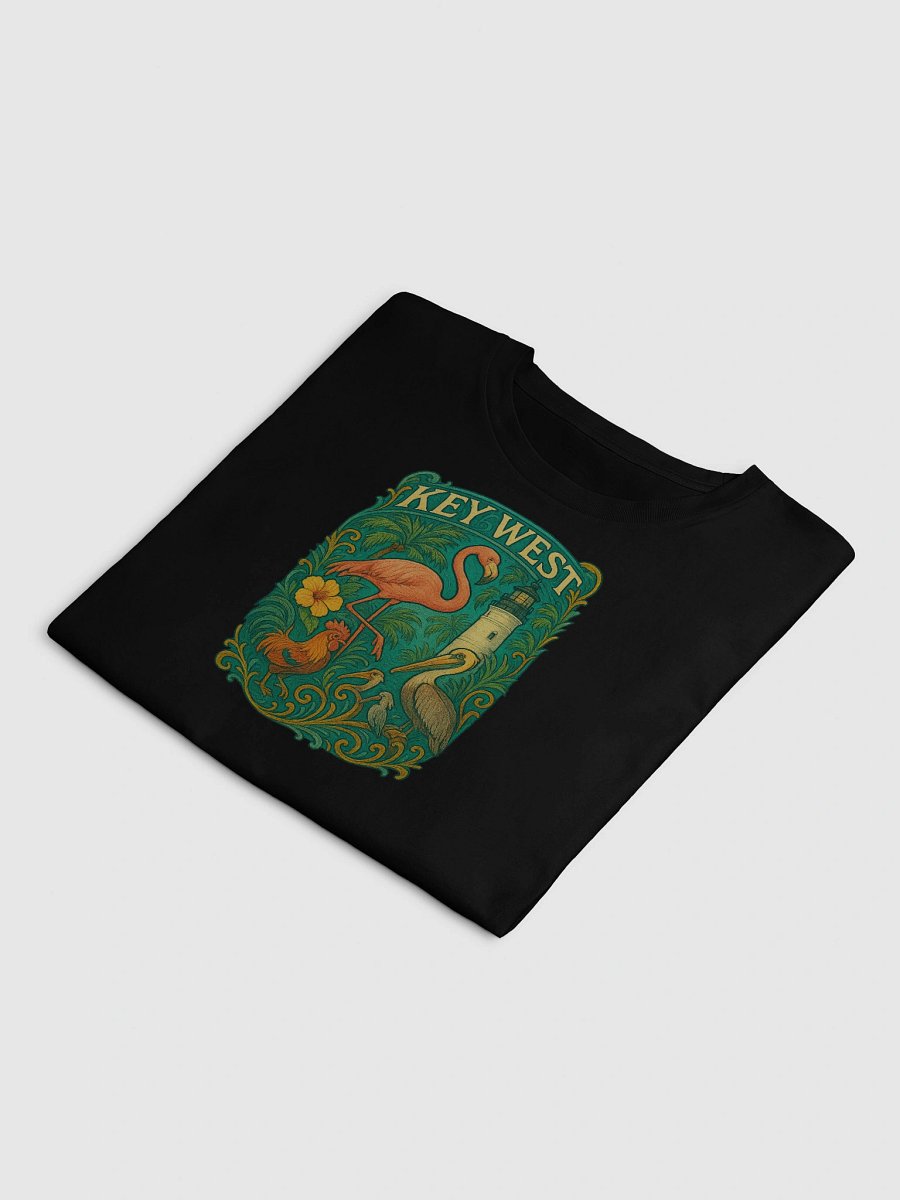Key West Tropical Ladies Crop Top with Flamingo, Pelican, Rooster, Lighthouse, and Hibiscus product image (4)