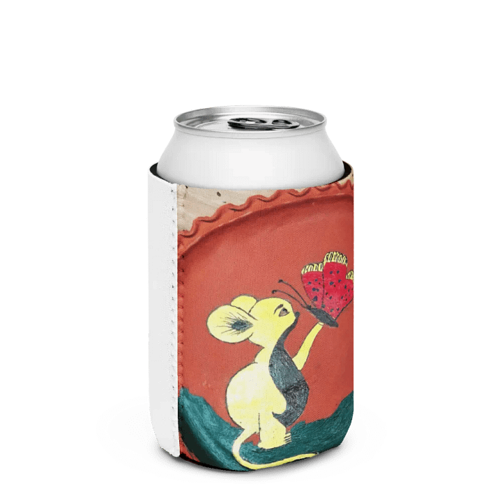 Whimsical Mouse and Butterfly Can Cooler product image (3)