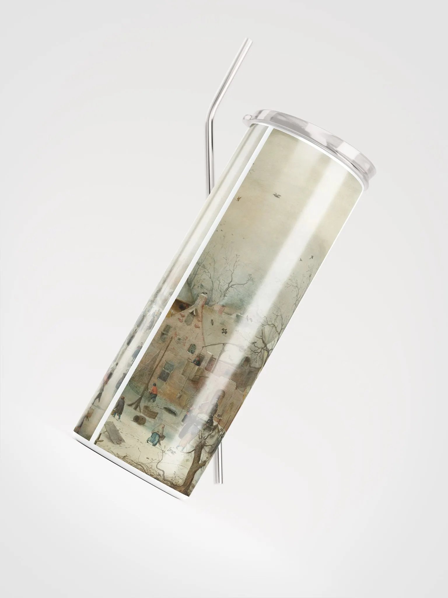 ''Winter Landscape with Skaters'' by Hendrick Avercamp - Stainless Steel Tumbler product image (9)