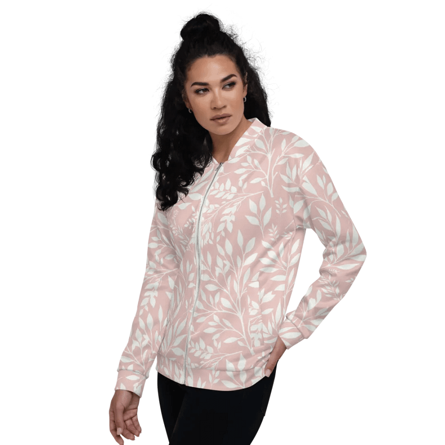 Branches Blush Pink Bomber Jacket product image (3)