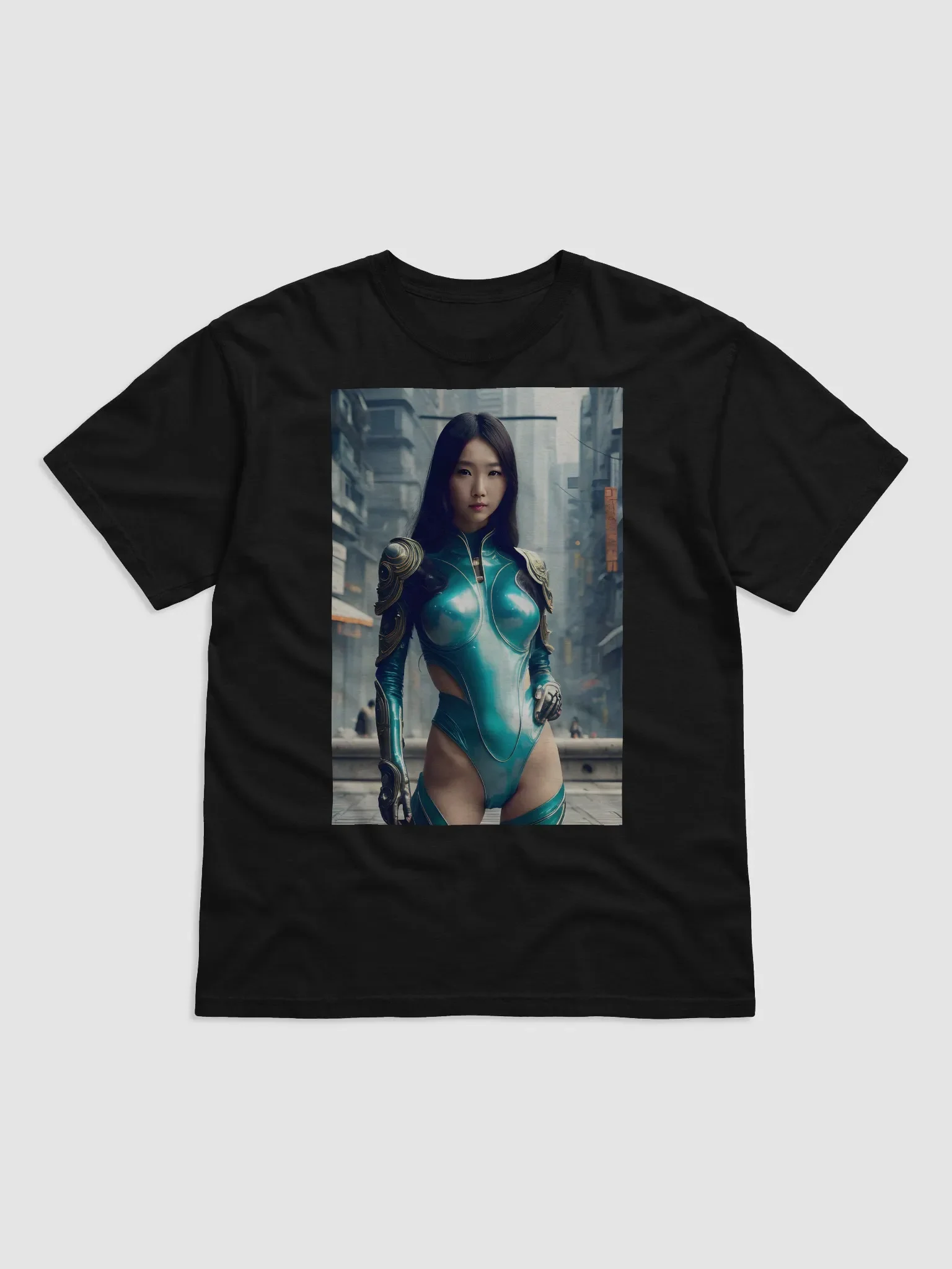 Lovely Asian Cyberpunk Portrait - Cool Art T-Shirt product image (1)