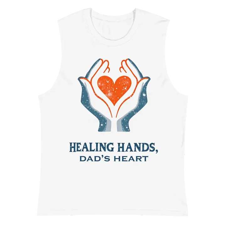 Flaming Heart , Dad's heart, Healing Hands Muscle Tank product image (6)