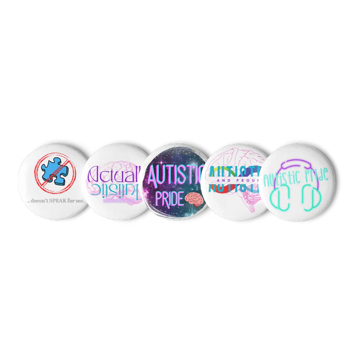 5 Button Autistic Pride Pin Pack product image (1)