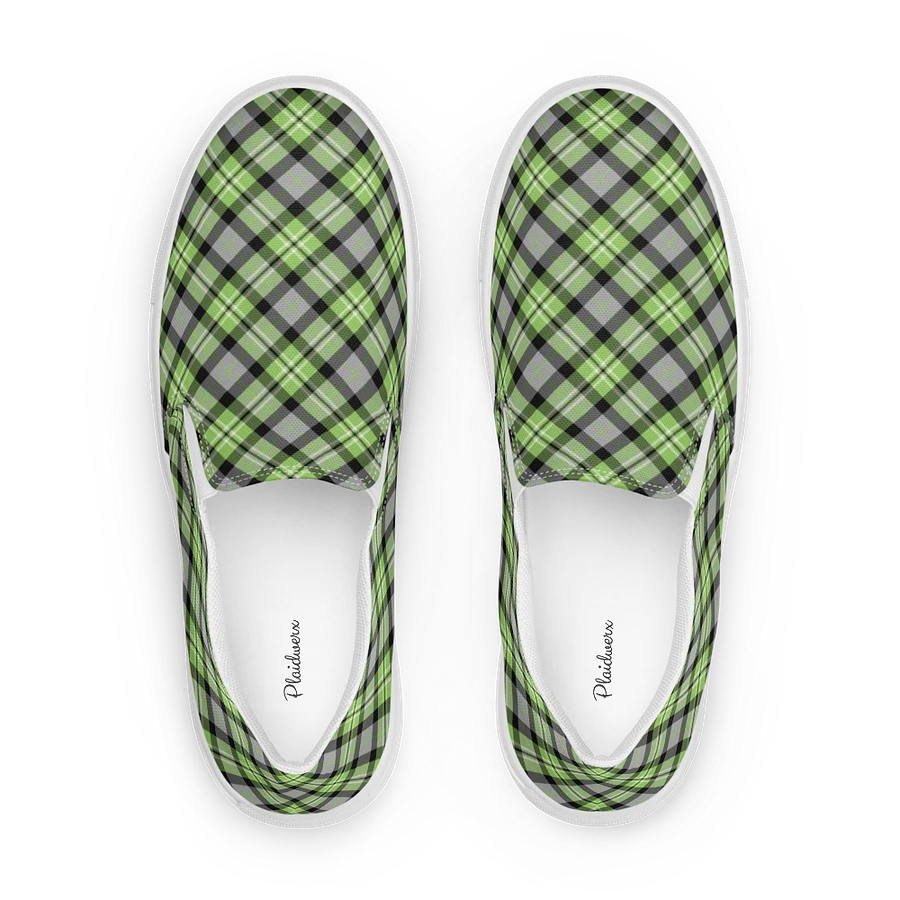 Light Green and Gray Plaid Women's Slip-On Shoes product image (1)
