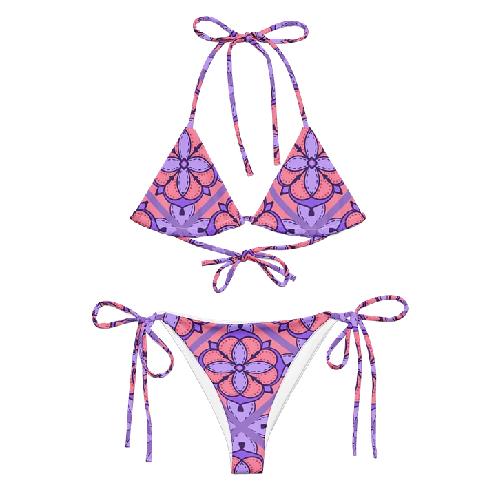 Peach and Lilac Symmetry Pattern String Bikini product image (1)