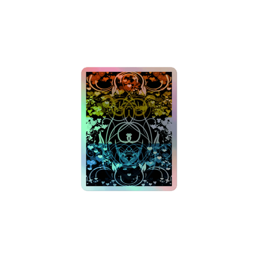Aroace Flag Sticker: Sunset Colors (Flourish Variation) product image (1)