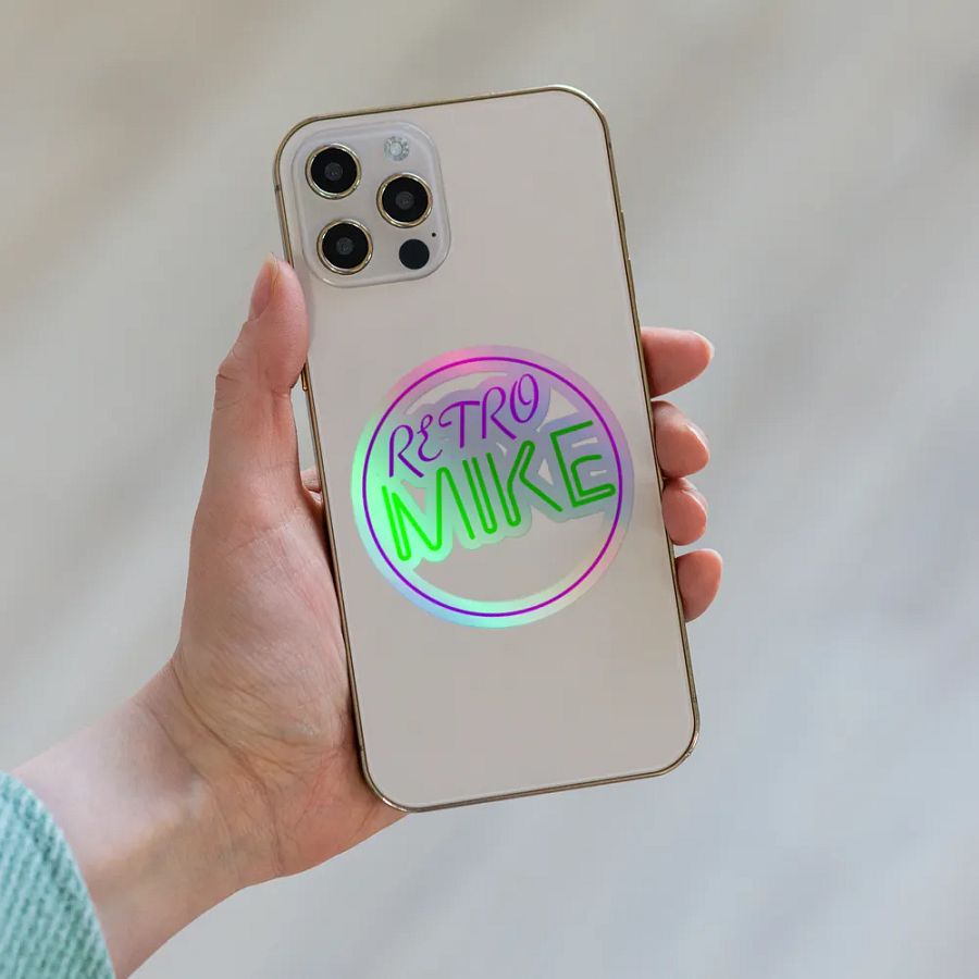 Retro Mike Holographic Sticker product image (8)
