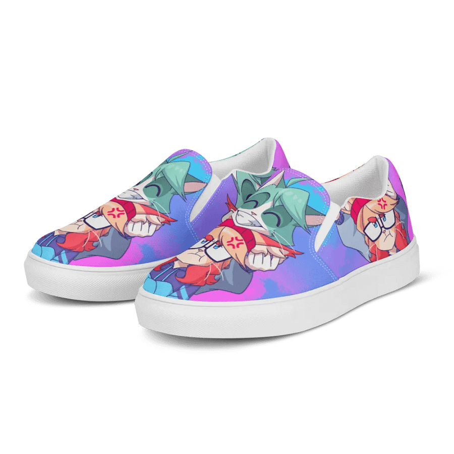 Cyan Teasing Alice's Ears Men Slip-On Canvas Shoes product image (5)