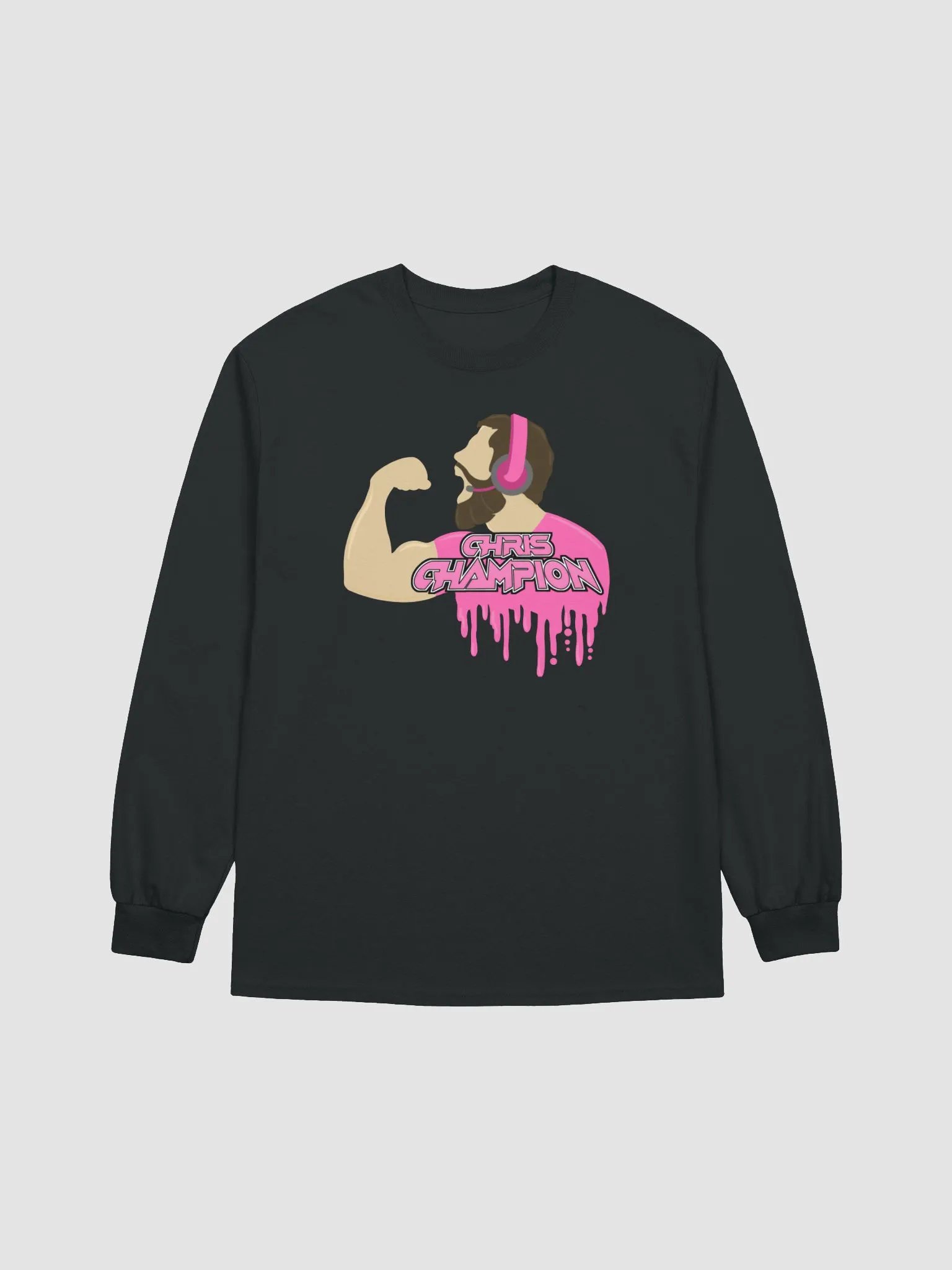 Pink Chris Champion Logo Long Sleeve product image (2)