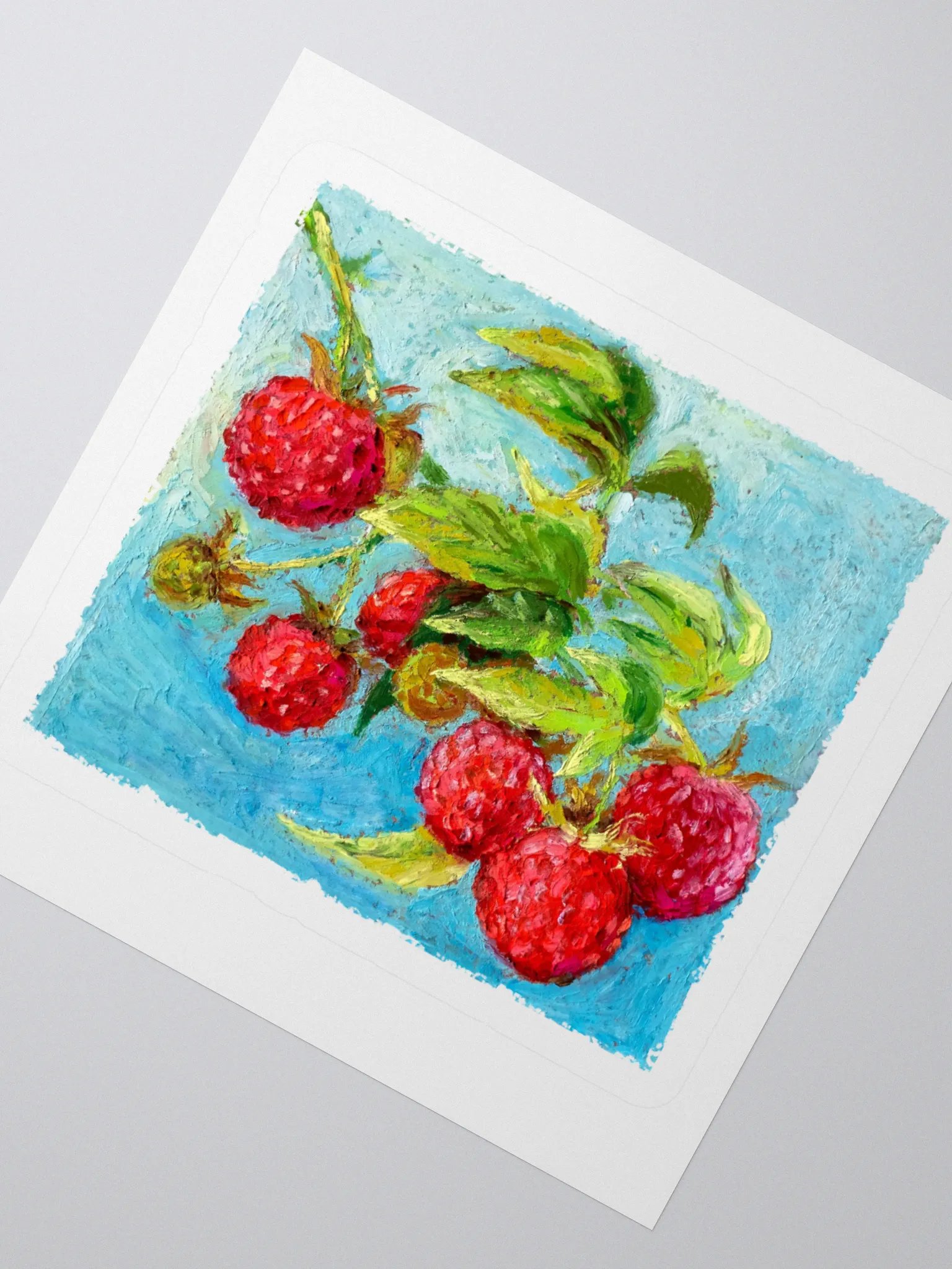 Raspberries illustration sticker product image (4)