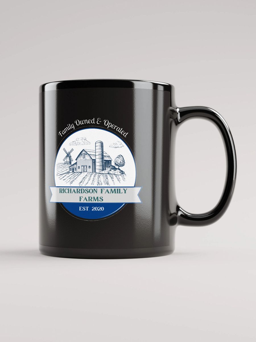 Richardson Family Farms Emblem Black Glossy Mug product image (2)