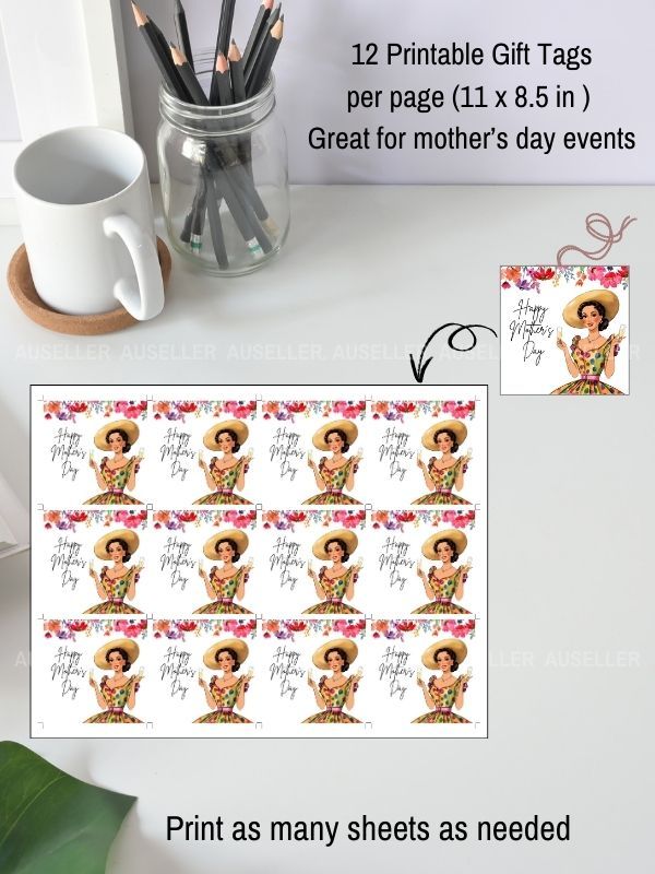 Mother's Day Brunch Invitation Bundle - Lady In Coloured Spotted Dress product image (5)