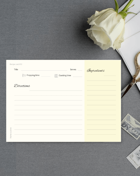 Cream Classic Simple Blank Recipe Card product image (4)